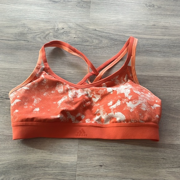 Adidas  orange strappy back bra size medium - Picture 2 of 8